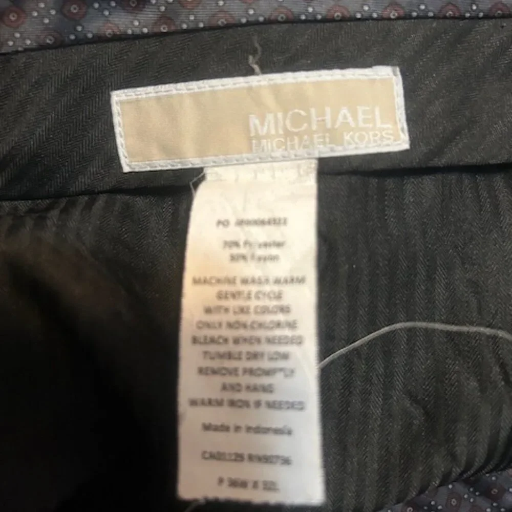 Michael Michael Kors blue straight leg trousers, size 36/32